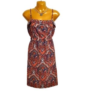 J Crew Spaghetti Strap Dress With Ruffles